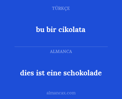 dies ist eine schokolade - bu bir cikolata
