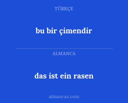 bu bir çimendir - das ist ein rasen