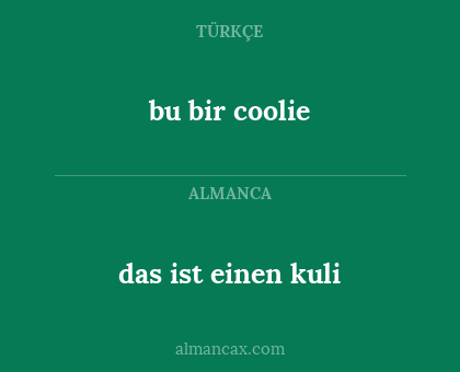 das ist einen kuli - bu bir coolie