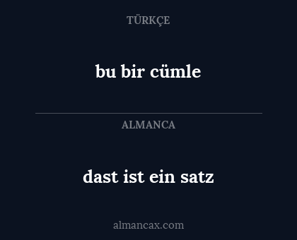 dast ist ein satz - bu bir cümle