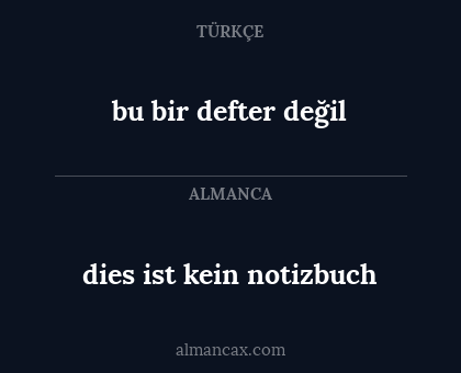 bu bir defter değil - dies ist kein notizbuch