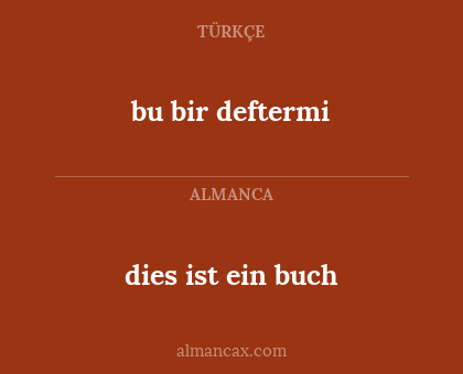 dies ist ein buch - bu bir deftermi