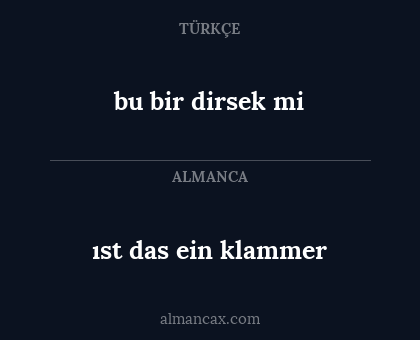 bu bir dirsek mi - ıst das ein klammer