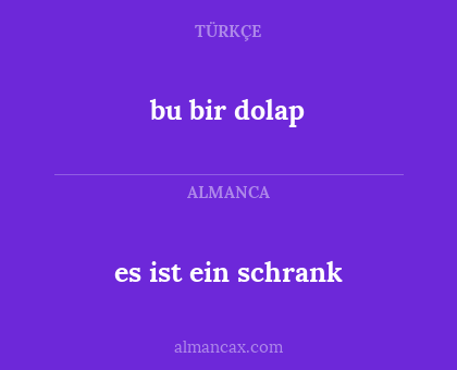 es ist ein schrank - bu bir dolap