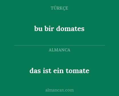 bu bir domates - das ist ein tomate