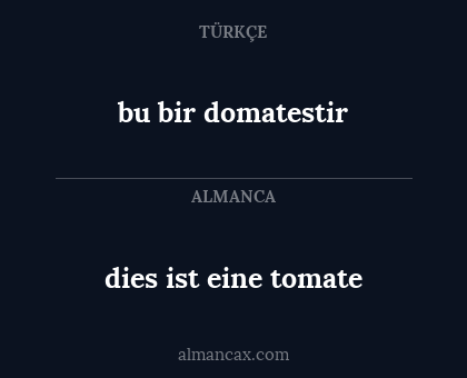 bu bir domatestir - dies ist eine tomate