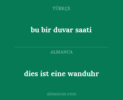 dies ist eine wanduhr - bu bir duvar saati