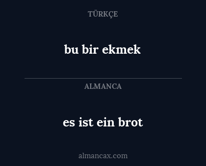es ist ein brot - bu bir ekmek
