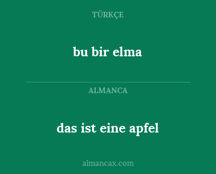 bu bir elma - das ist eine apfel