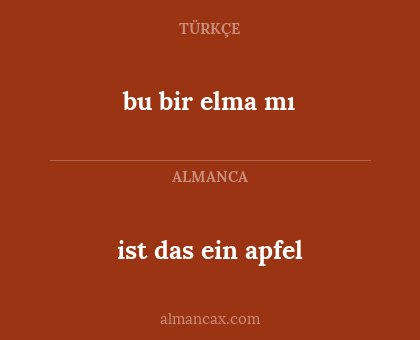 ist das ein apfel - bu bir elma mı