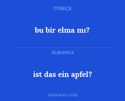 bu bir elma mı? - ist das ein apfel?