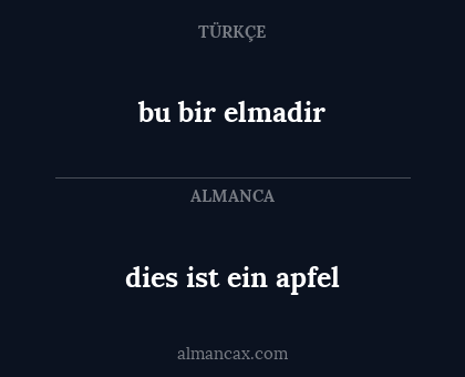 dies ist ein apfel - bu bir elmadir