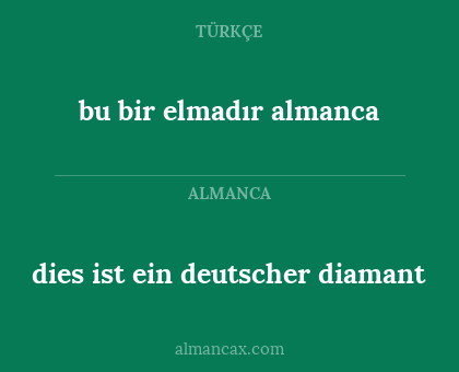 bu bir elmadır almanca - dies ist ein deutscher diamant