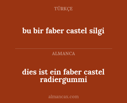 bu bir faber castel silgi - dies ist ein faber castel radiergummi