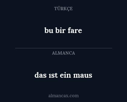 bu bir fare - das ıst ein maus