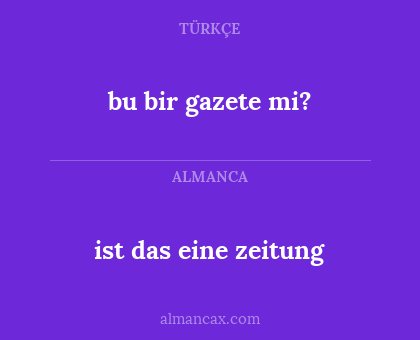 bu bir gazete mi? - ist das eine zeitung