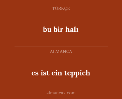 bu bir halı - es ist ein teppich