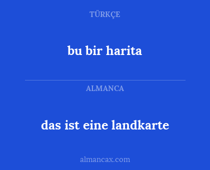 bu bir harita - das ist eine landkarte