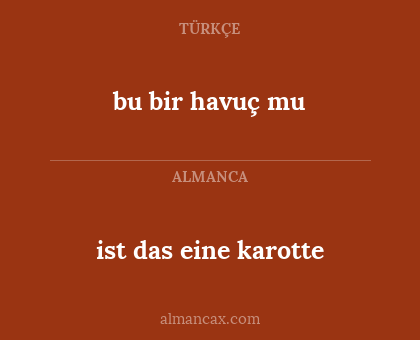 ist das eine karotte - bu bir havuç mu