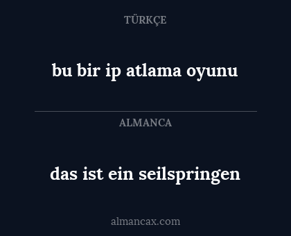 das ist ein seilspringen - bu bir ip atlama oyunu