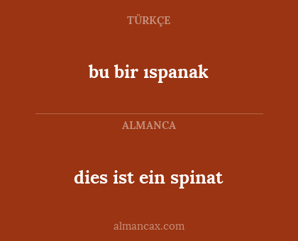 bu bir ıspanak - dies ist ein spinat
