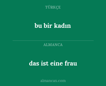 bu bir kadın - das ist eine frau