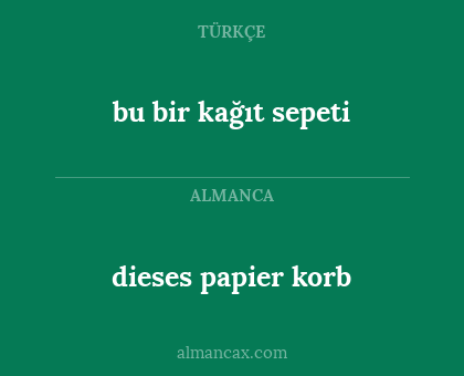 dieses papier korb - bu bir kağıt sepeti