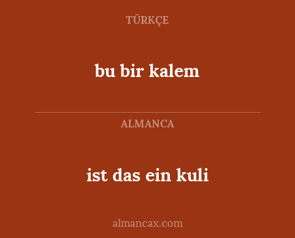 bu bir kalem - ist das ein kuli