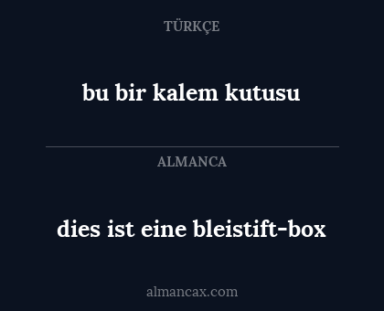 dies ist eine bleistift-box - bu bir kalem kutusu