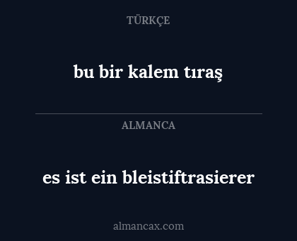 bu bir kalem tıraş - es ist ein bleistiftrasierer