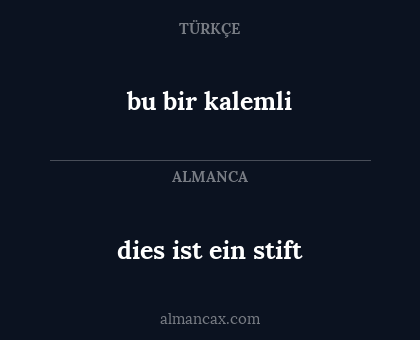 bu bir kalemli - dies ist ein stift