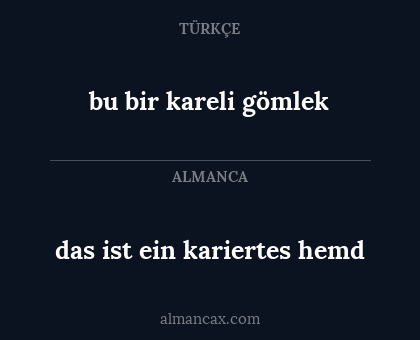 bu bir kareli gömlek - das ist ein kariertes hemd