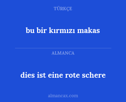 bu bir kırmızı makas - dies ist eine rote schere