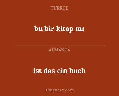 bu bir kitap mı - ist das ein buch