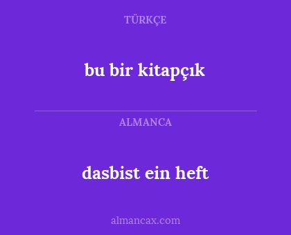 dasbist ein heft - bu bir kitapçık