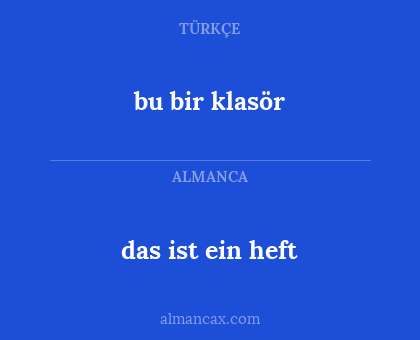 das ist ein heft - bu bir klasör