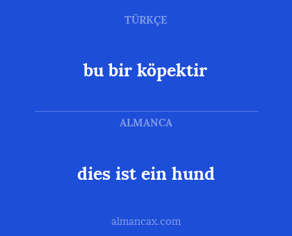 dies ist ein hund - bu bir köpektir