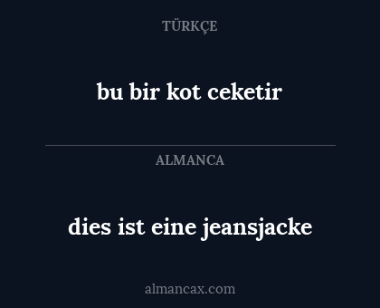 dies ist eine jeansjacke - bu bir kot ceketir