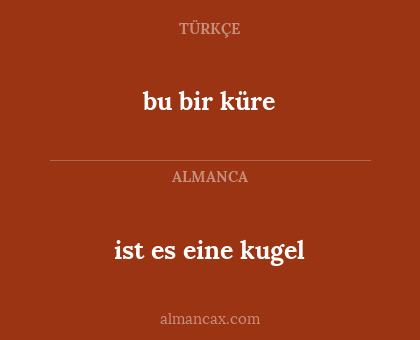bu bir küre - ist es eine kugel