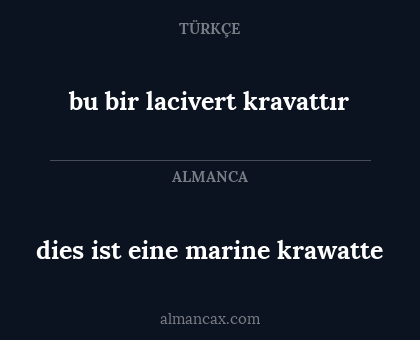 bu bir lacivert kravattır - dies ist eine marine krawatte