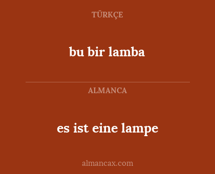 bu bir lamba - es ist eine lampe