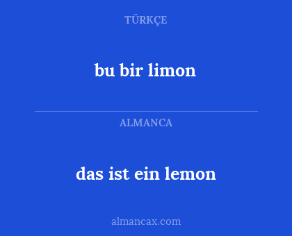 bu bir limon - das ist ein lemon