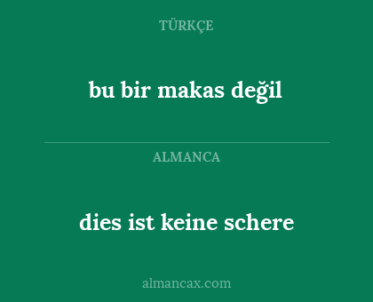 dies ist keine schere - bu bir makas değil