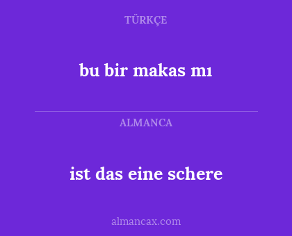 bu bir makas mı - ist das eine schere