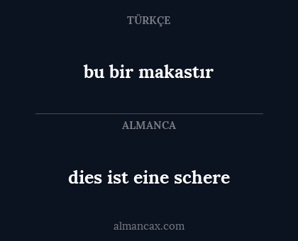 bu bir makastır - dies ist eine schere