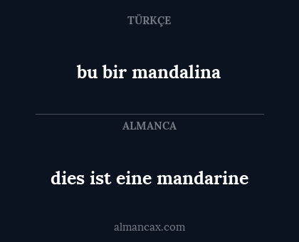 dies ist eine mandarine - bu bir mandalina