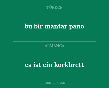 bu bir mantar pano - es ist ein korkbrett