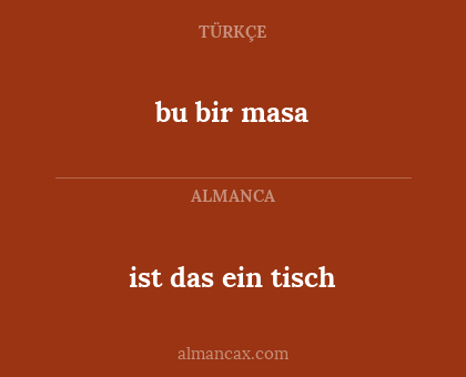 bu bir masa - ist das ein tisch