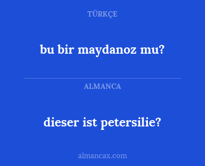 bu bir maydanoz mu? - dieser ist petersilie?