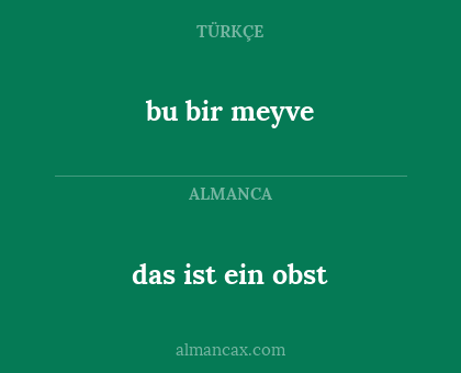 bu bir meyve - das ist ein obst